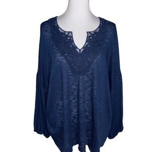 Studio by JPR Lace Blouse Deep Blue